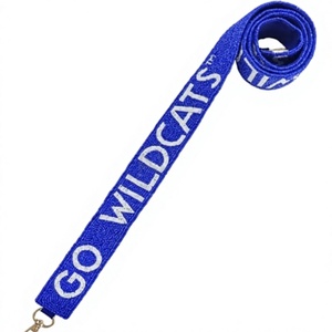 CRYSTAL CRAFT Go Wildcats Correa de Tela con Cuentas Azul Otro Texto Vintage Accesorio de Moda Ecológico para Bolso - Product Image 1