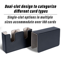 Boîte de rangement pour cartes à double fente en cuir PU personnalisé, avec boucle magnétique, design en U, pour cartes à collectionner TCG, vente en gros