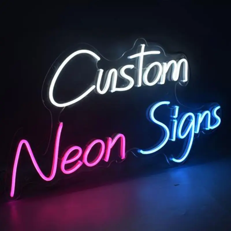 Logo kustom dekorasi pesta luar ruangan lampu Neon akrilik cinta Super terang Selamat Ulang Tahun personalisasi lampu Neon tanda