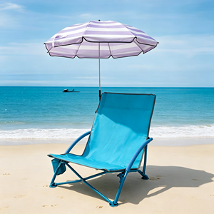 Chaise longue pliable dédiée aux jeux sportifs avec <span class=keywords><strong>parasol</strong></span> rayé, chaise de plage extérieure en matériaux personnalisés, approvisionnement en gros, MOQ200 - Product Image 5