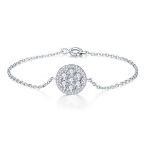 Bracelet tennis pour femme en moissanite VVS cultivée en laboratoire, 1 carat (6,5 mm), rond, serti de pierres, avec initiale, style classique, bijoux chrétiens, bracelets - Product Image 1