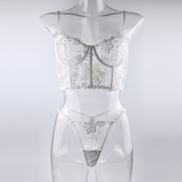 Brillant Ashley Lingerie Sexy femmes ensemble de sous-vêtements Push up soutien-gorge dentelle transparente soutien-gorge culotte