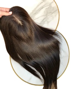 Postizo de Cabello Humano Europeo Virgen con Base de Seda Mono para <span class=keywords><strong>Mujer</strong></span>, Color Rubio, Extensión de Cabello para Mujeres Blancas - Product Image 4