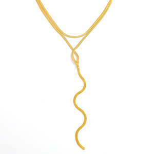 Collier en acier inoxydable de style européen et américain, plaqué or 18 carats, design géométrique, bijoux de fête, style estival pour femmes - Product Image 5