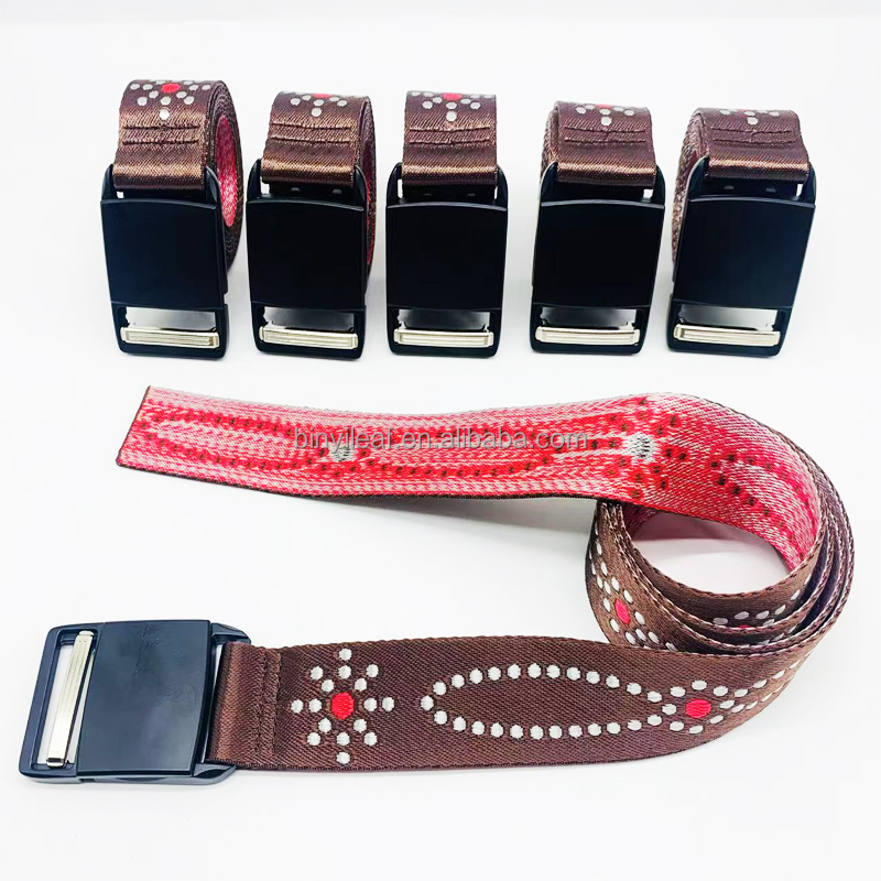 Custom Jacquard Logo Belt with Magnetic Buckle - Nylon Woven