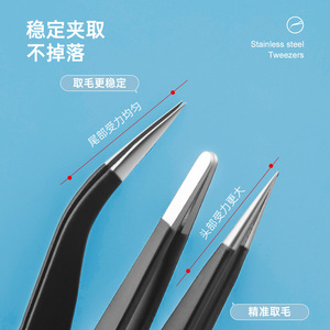 Pinzas para Pestañas Coming And Going de Acero Inoxidable de 10.5cm, 113cm, 122cm, con Punta Fina, Gruesa y Curva para Pestañas Postizas - Product Image 4