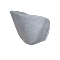 Fauteuil lounge contemporain rembourré, fauteuil baril en tissu gris doux pour café, chambre d'hôtel, bar