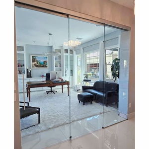 Sistema Moderno di <span class=keywords><strong>Porte</strong></span> <span class=keywords><strong>Scorrevoli</strong></span> in Vetro Senza Telaio con Chiusura Automatica per Interni, Cucina, Camera da Letto, Ufficio - Product Image 5