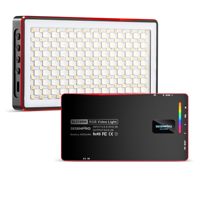 Sesenpro SL218W RGB Full Color 2500K-8500K Led Video Fill Light Studio Vlogger Led Lighting IP67 Waterproof with 4000mah Built-