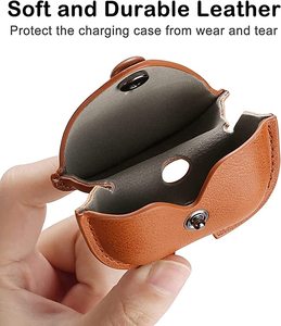 Étui en cuir PU pour <span class=keywords><strong>AirPods</strong></span> avec lumière LED et porte-clés Chargement sans fil Compatible pour Apple pour <span class=keywords><strong>AirPods</strong></span> 2 et pour <span class=keywords><strong>AirPods</strong></span> 1 - Product Image 2