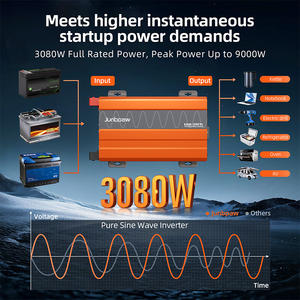 ממיר מתח לרכב 3000W DC/AC גל סינוס טהור חד פאזי 12V/24V/48V ל-100V/110V/120V לשימוש ביתי, סולארי ומיזוג אוויר - Product Image 6