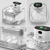 Fontaine à eau rechargeable pour animaux de compagnie 2L, distributeur d'eau sans fil pour chat, commande tactile, transparente, silencieuse