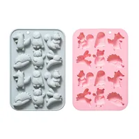 Moule en silicone à 12 cavités, design animaux, de qualité alimentaire, réutilisable, mignon, magnétique, pour chocolat, bonbons et glaçons DIY