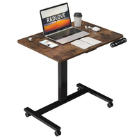 Bureau mobile électrique réglable en hauteur 80 x 60 cm, bureau debout avec roulettes, chariot pour ordinateur portable, table ergonomique