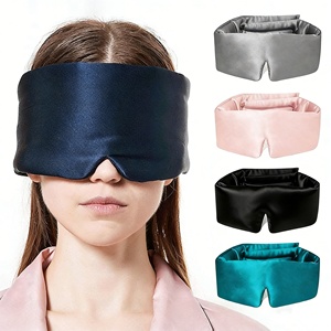 Masque de <span class=keywords><strong>sommeil</strong></span> en satin soyeux OEM, ajustable, avec bande réglable, grande taille, pour un <span class=keywords><strong>sommeil</strong></span> profond - Product Image 1