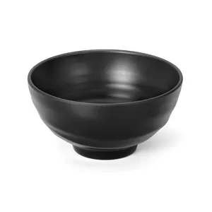 Wholesale Supplier Custom Logo Black Japanese Melamine Serving Bowl Noddle Soup Salad Melamine Ramen Bowl For Restaurant