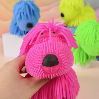 Vente chaude Jiggly Pets Chien Mignon Caoutchouté Chiot Jouet Drôle Cheveux Longs Chien Soulagement Du Stress Jouet Cadeau D'anniversaire Pour Enfants