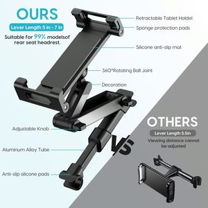 <span class=keywords><strong>Support</strong></span> de téléphone en alliage d'aluminium pour siège arrière de voiture, <span class=keywords><strong>support</strong></span> de <span class=keywords><strong>tablette</strong></span> pour appuie-tête de siège arrière de voiture, compatible <span class=keywords><strong>avec</strong></span> les tablettes, nouveauté 2025 - Product Image 6