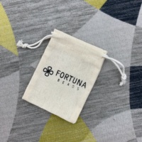 High Quality Cotton Lip Gloss Packaging Pouch With Black Logo Pouch Natural Cotton