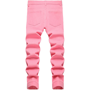 Jeans Slim Fit de marque personnalisables pour hommes, les différentes couleurs comprennent bleu noir violet <span class=keywords><strong>kaki</strong></span> rouge rose <span class=keywords><strong>jean</strong></span> <span class=keywords><strong>skinny</strong></span> Hip Hop pour hommes - Product Image 2