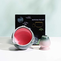 OEM ODM Ensemble de 2 pièces en céramique avec design grenouille amusant, fouet à matcha et bol Chawan, vente en gros