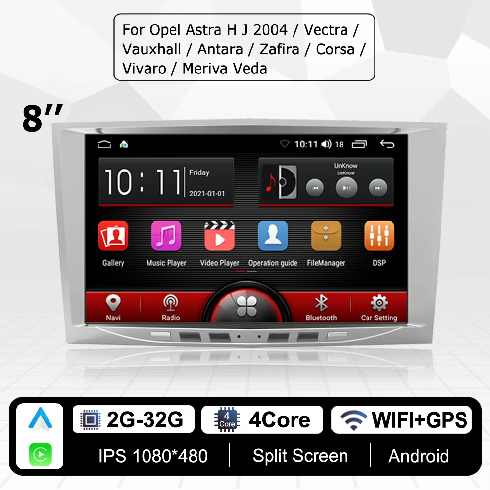 Opel argent 8 pouces 2 + 32 Go