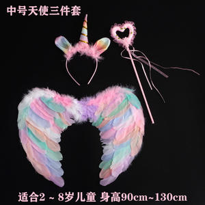 Ailes d'ange de <span class=keywords><strong>diable</strong></span> de fée d'halloween de haute qualité avec Halo et baguette pour accessoire de costume de fête d'enfants - Product Image 2