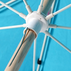 Sombrilla de lujo para exteriores, sombrilla de playa de madera auténtica, protección solar - Product Image 2