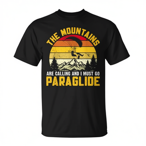 Les montagnes appellent et je dois y aller T-shirt Paraglide - Product Image 2