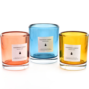 Custom Colored Cylinder Glass Candle Jars Wholesale Glass Candle Jars With Lids For Candle Making