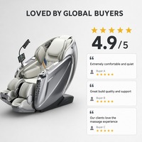 LEERCON 4D AI Massagesessel in Satin-Silber mit Weißem LED-Streifen, Chrom-Verkleidung, Tablet-Steuerung, Zero-Gravity-Funktion, Beheizung, SL-Track für Ganzkörpermassage