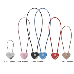 Lucchetto a combinazione digitale a 3 cifre a forma di cuore rosso, mini, senza chiave, per zaino da matrimonio, bagaglio e oggetti preziosi - Product Image 2