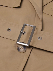 Cappotto <span class=keywords><strong>Trench</strong></span> <span class=keywords><strong>Classico</strong></span> Vintage da <span class=keywords><strong>Donna</strong></span>, Elegante, Monocolore, con Lacci, Vestibilità Slim o Ampia, Lungo, Stile Inglese, con Volant, per Autunno Inverno - Product Image 6