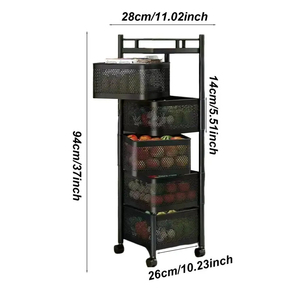 Estantería <span class=keywords><strong>de</strong></span> cocina giratoria para el hogar, sala <span class=keywords><strong>de</strong></span> estar, caja <span class=keywords><strong>de</strong></span> aperitivos, cesta <span class=keywords><strong>de</strong></span> frutas y verduras <span class=keywords><strong>de</strong></span> juguete, cesta <span class=keywords><strong>de</strong></span> <span class=keywords><strong>almacenamiento</strong></span> multicapa, <span class=keywords><strong>estante</strong></span> lateral - Product Image 2
