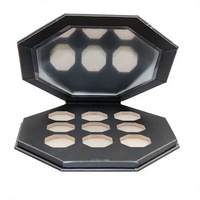 Palette de fards à paupières magnétique rectangulaire vide haut de gamme à 9 compartiments avec logo personnalisé, marque privée, en carton avec pelliculage mat pour emballage de maquillage