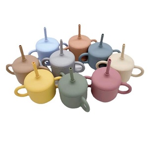 Vaso Antiderrames de Silicona para Bebés, Libre de BPA, con Pajita para Beber, con Asa, Vaso para Agua, Vajilla Infantil - Product Image 2