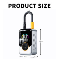 Mini compresseur d'air électrique sans fil portable pour pneus de voiture, pompe gonflable sans fil, gonfleur de pneus numérique, moniteur de pression ABS