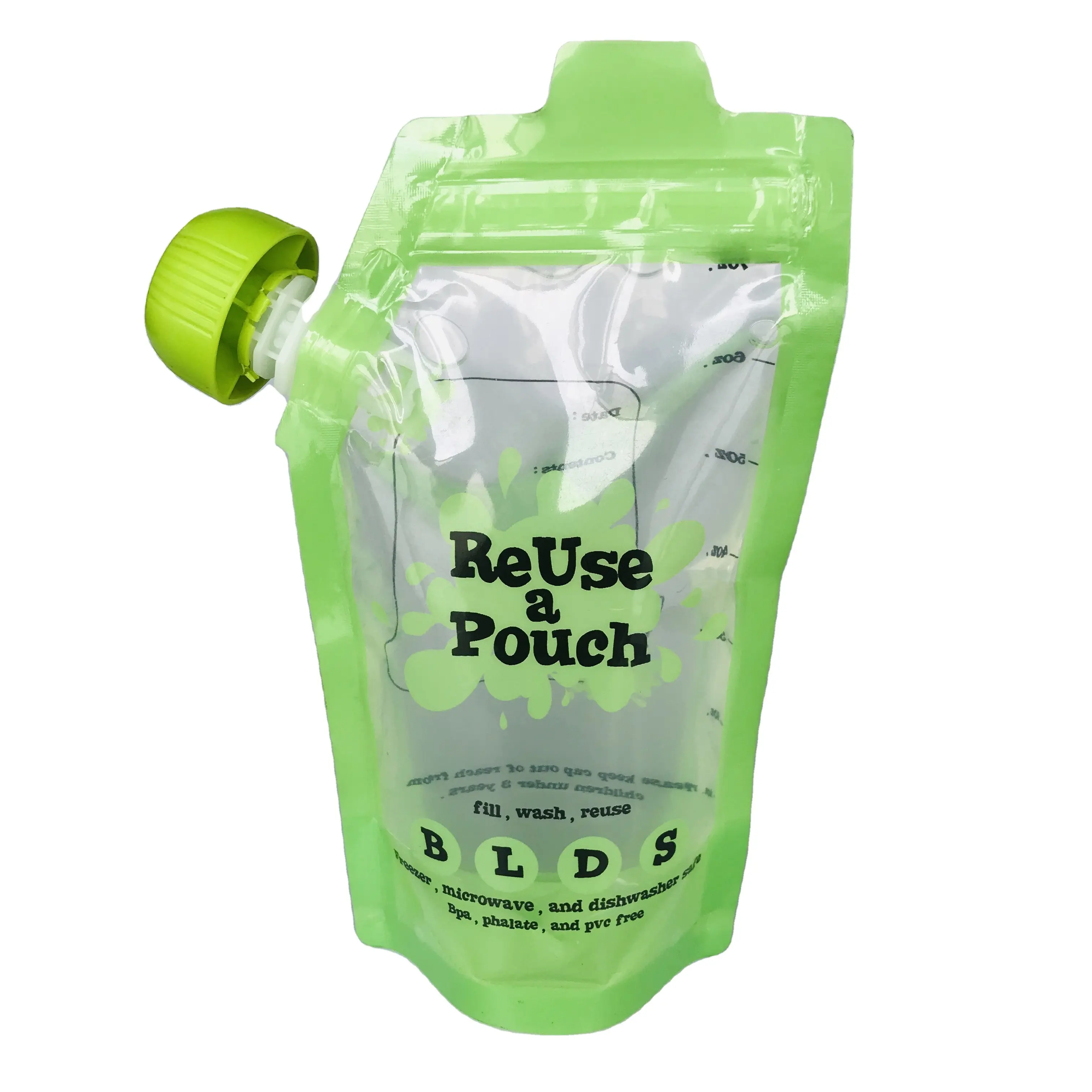 Child drinks spout pouch refilled frozen baby food stand up bag with zipper