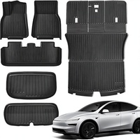 Tapis de sol Tesla Model Y 2025 2026 toutes saisons, ensemble de 9 pièces en TPE, accessoires Model Y, tapis de coffre, protection de siège, doublure de coffre