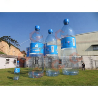Ballon gonflable géant en forme de bouteille de 20 pieds, répliques de bouteilles d'eau gonflables transparentes personnalisées pour la publicité