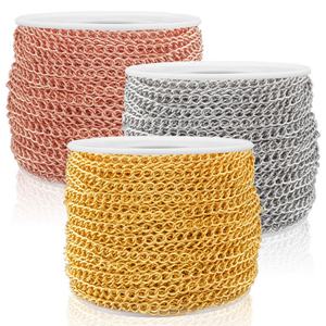 Fournitures de fabrication de bijoux simples et basiques en gros gratuites, bracelet en acier inoxydable plaqué or, chaîne de collier en rouleau - Product Image 3
