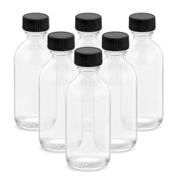 Bouteilles en verre transparentes de voyage 60ml/120ml (2oz/4oz) avec finition mate, option gravure, bouchon à vis, sérigraphie pour whisky, vin, tequila