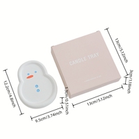 Bandeja Decorativa de Yeso Blanco Hecha a Mano con Forma de Muñeco de Nieve para Velas Aromáticas, Ideal para Decoración Navideña