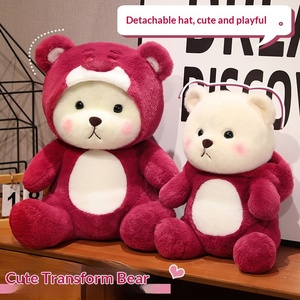 Peluche Orsetto Fragola - Orsetto Carino Trasformabile, Compagno di Sonno, Cuscino da Abbraccio, Grande, Regalo di Compleanno Unisex, Poliestere - Product Image 2