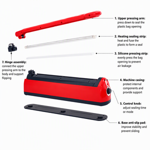 เครื่องซีลถุงแบบกดมือ สีแดง สำหรับใช้ในบ้าน - Product Image 6