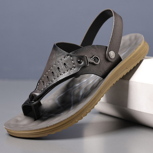 Sandalias Casuales para Hombre, Punta Abierta, Suela de Goma, Entresuela de EVA, Forro Textil, Estilo Slip-On, Color Sólido - Product Image 2