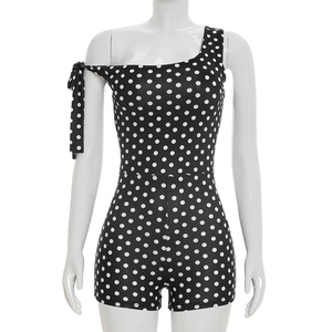 วิวิบลุค J26RP093 ชุดรอมเปอร์ลำลองสำหรับผู้หญิงฤดูร้อนสายรัดลายจุดพิมพ์ลายแขนกุดชุดรอมเปอร์แบบชิ้นเดียวแบบยืดหยุ่น - Product Image 3