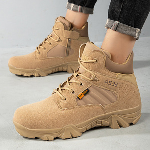 Bottes de randonnée tactiques AS33 pour hommes, en daim, bout rond, semelle extérieure en caoutchouc, semelle intermédiaire en EVA, toutes saisons, pour l'extérieur - Product Image 1