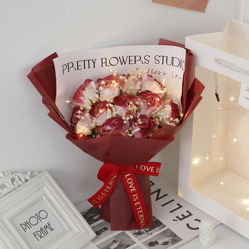 Sac-cadeau Starry Sky 11 Bouquet [Hot Love Red] avec lumière