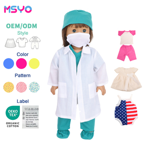 Costume de <span class=keywords><strong>docteur</strong></span> pour poupée américaine MSYO 18 pouces, tenue médicale pour jeux d'imitation et cadeaux en gros - Product Image 1